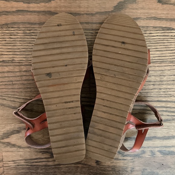 Bjorndal Women's Brown Leather Criss Cross Wedge Heeled Sandals - Picture 7 of 7